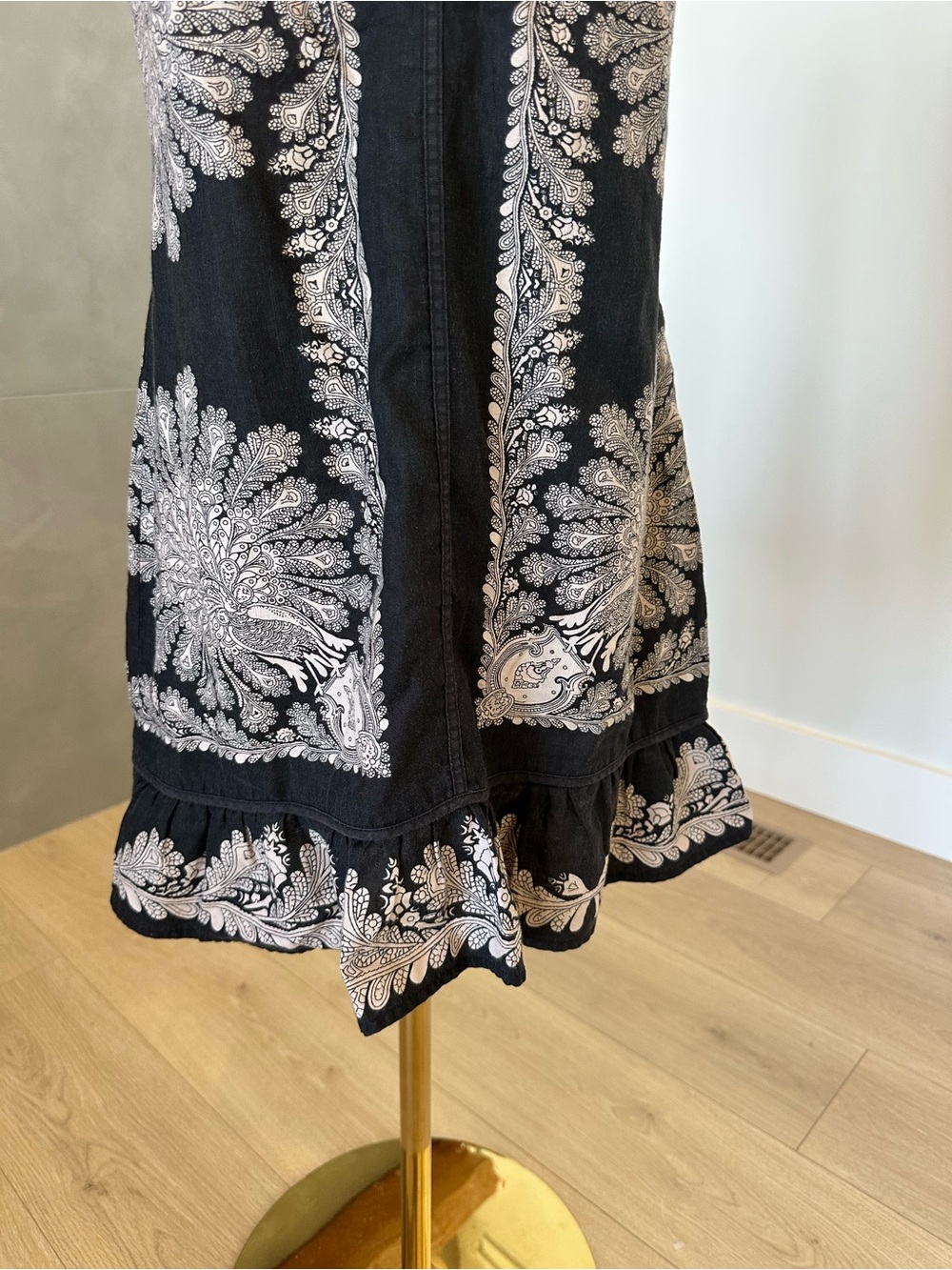 Free People Black Dress with Cream Embroidered Panels - Picture 3 of 9
